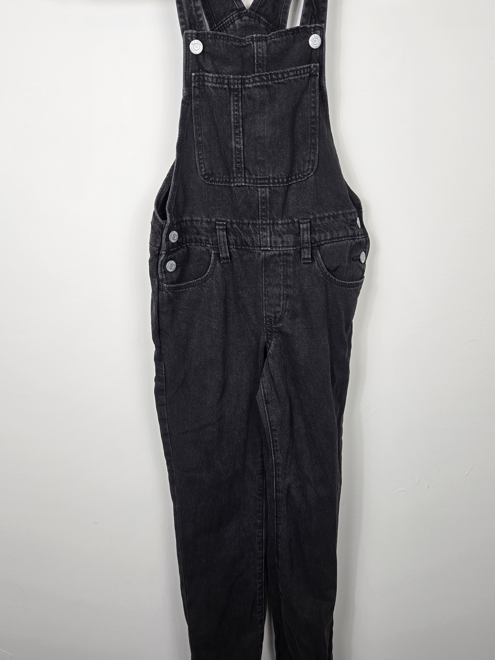Old Navy Girls Black Denim Overalls Size Large 10-12 Skater Grunge